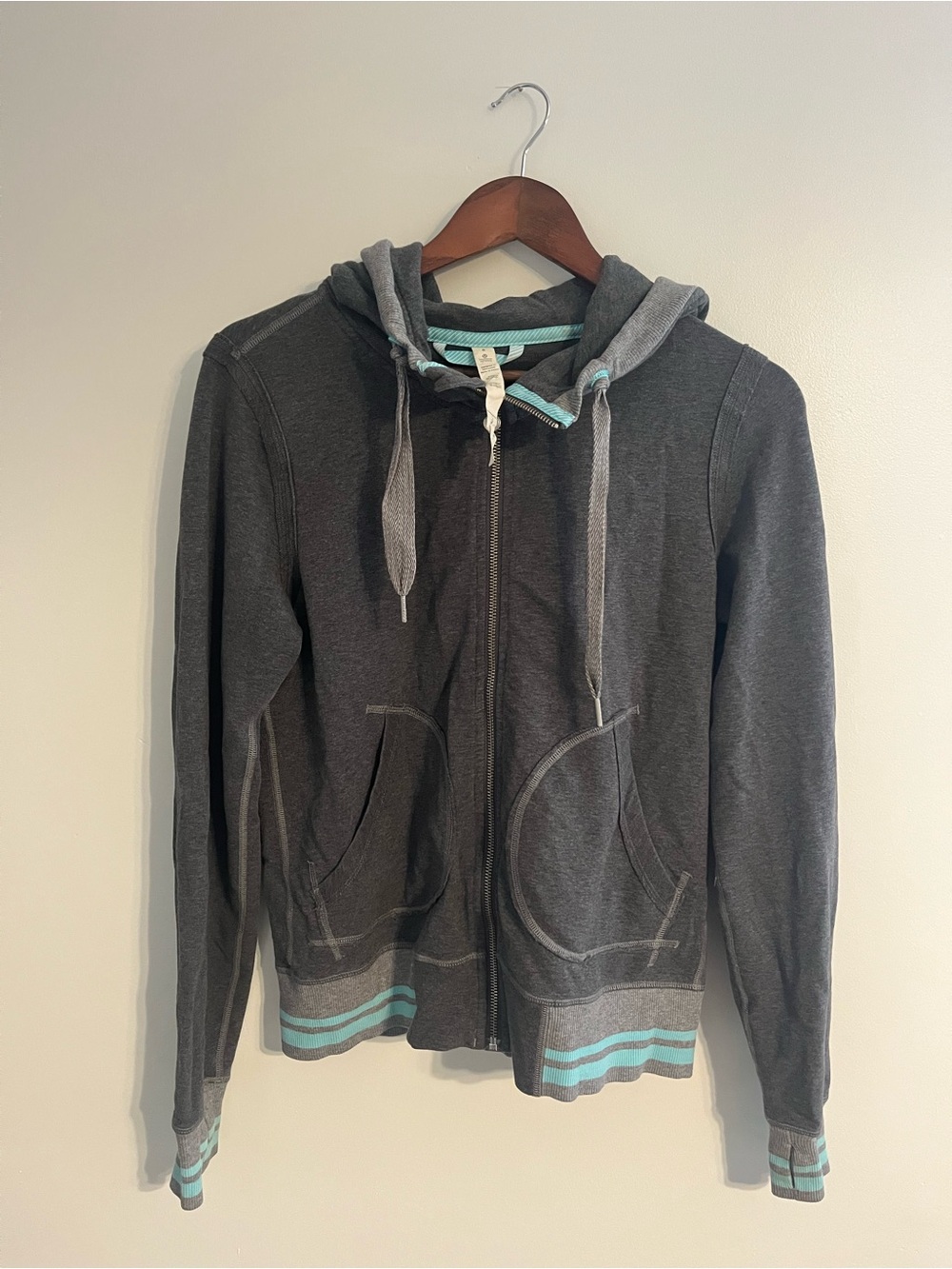 Women’s Lululemon Zip-Up Hoodie Sweater with Mint Trim